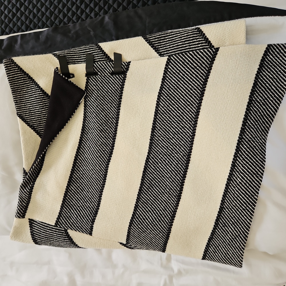 Rag and Bone black and cream asymmetrical wrap skirt